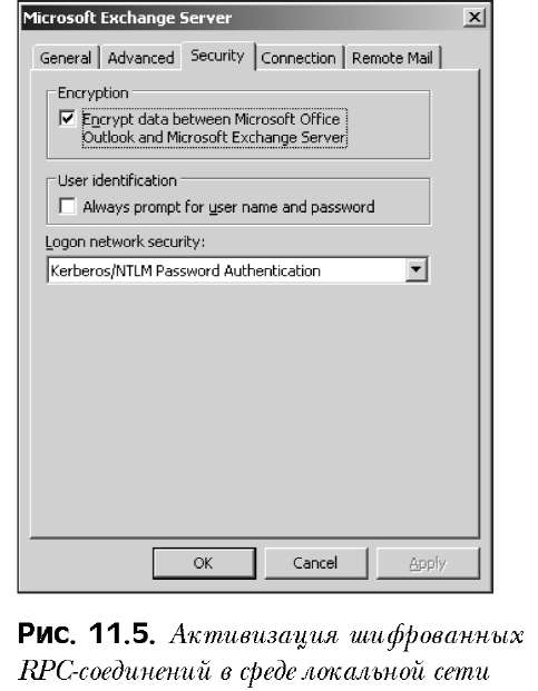 Шифрование коммуникаций между Exchange Server 2003 и Outlook 2003